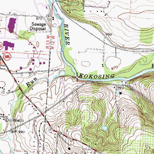 Topographic Map of Delano Run, OH