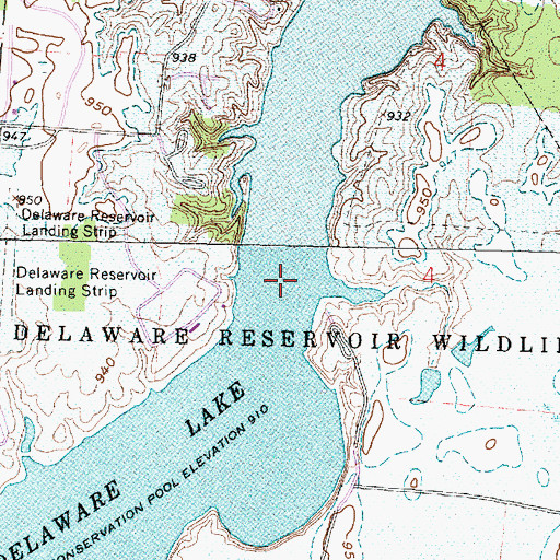 Topographic Map of Delaware Lake, OH