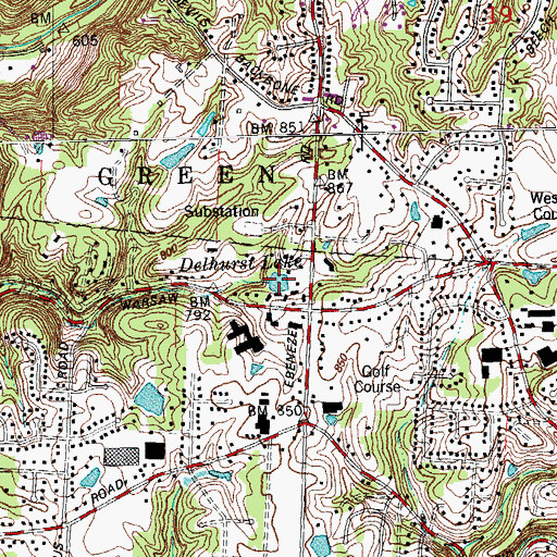 Topographic Map of Delhurst Lake, OH