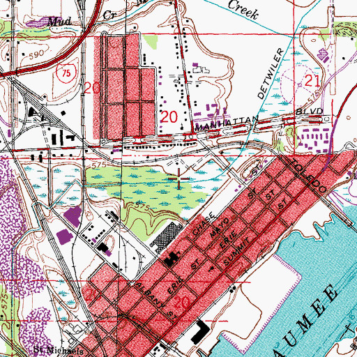 Topographic Map of Detwiler Ditch, OH