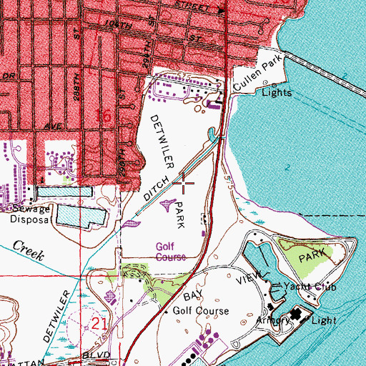 Topographic Map of Detwiler Park, OH