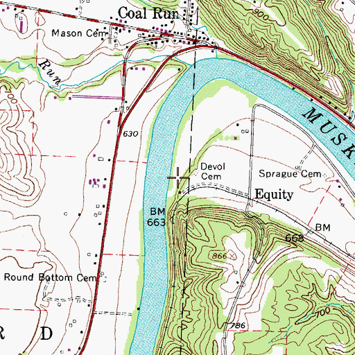 Topographic Map of Devol Cemetery, OH
