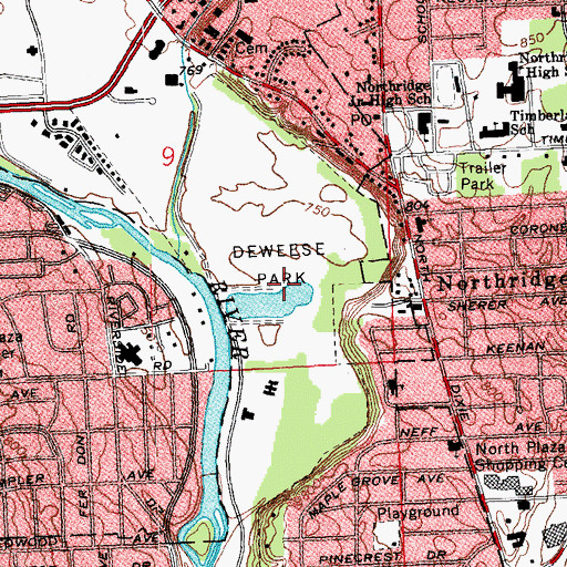Topographic Map of Deweese Park, OH