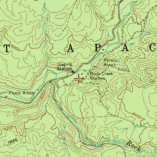 Topographic Map of Rock Creek Station, AZ