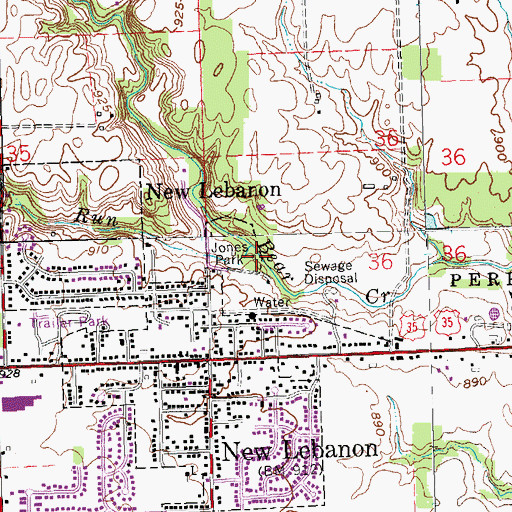 Topographic Map of Diehl Run, OH