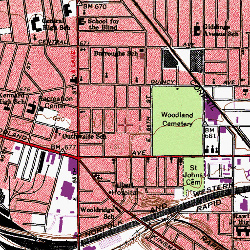 Topographic Map of Dike School of the Arts, OH