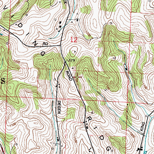 Topographic Map of Dividing Ridge, OH