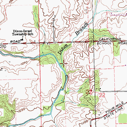 Topographic Map of Dixon Branch, OH