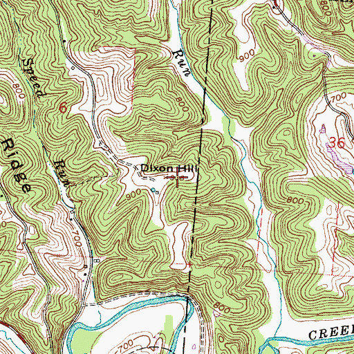 Topographic Map of Dixon Hill, OH