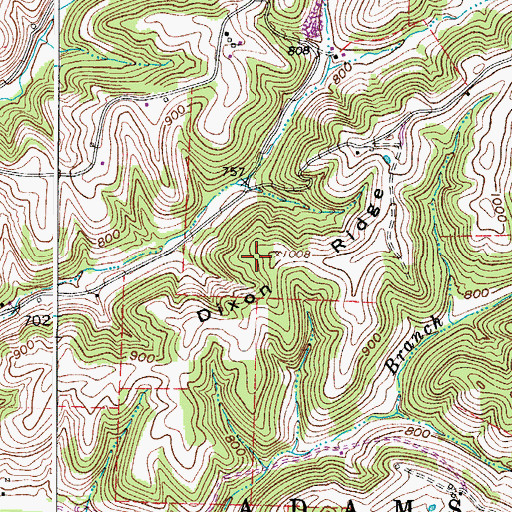 Topographic Map of Dixon Ridge, OH