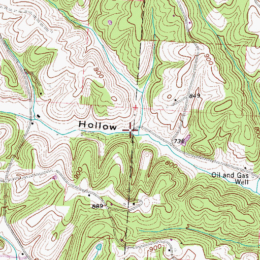 Topographic Map of Dog Hollow, OH