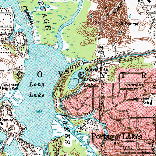 Topographic Map of Dollar Lake, OH