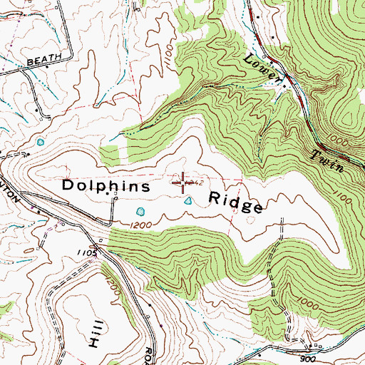 Topographic Map of Dolphins Ridge, OH
