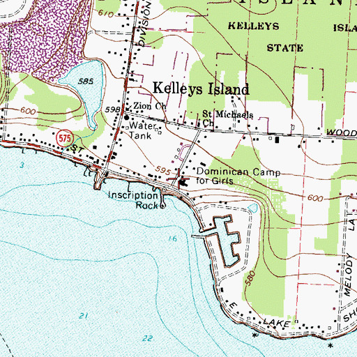 Topographic Map of Dominican Camp for Girls, OH