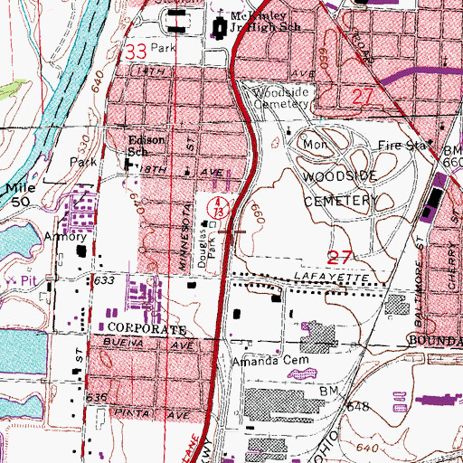 Topographic Map of Douglas Park, OH