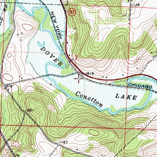 Topographic Map of Dover Lake, OH