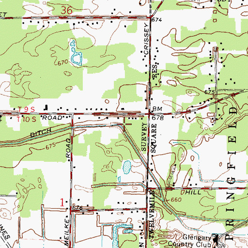 Topographic Map of Drennan Ditch, OH