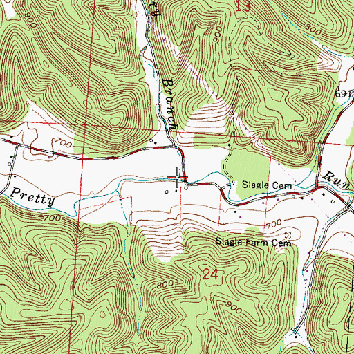 Topographic Map of Dry Branch, OH