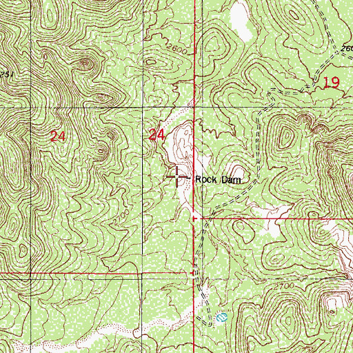 Topographic Map of Rock Dam, AZ
