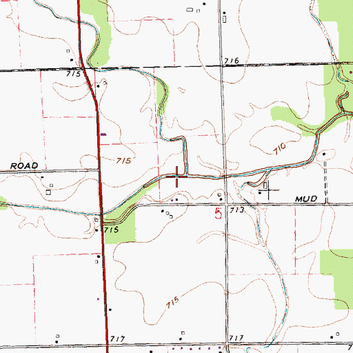 Topographic Map of Dry Creek, OH
