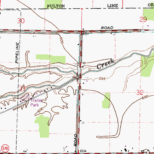 Topographic Map of Dry Creek, OH