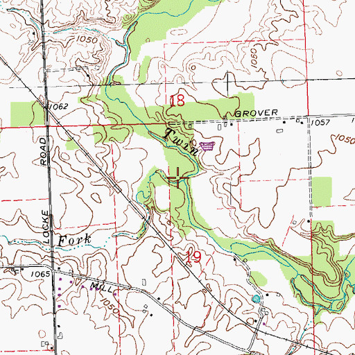 Topographic Map of Dry Fork, OH