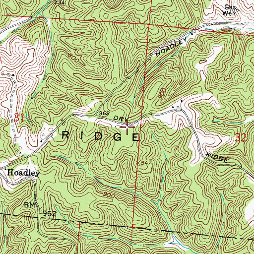 Topographic Map of Dry Ridge, OH