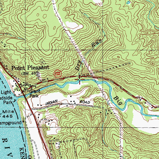 Topographic Map of Dry Run, OH