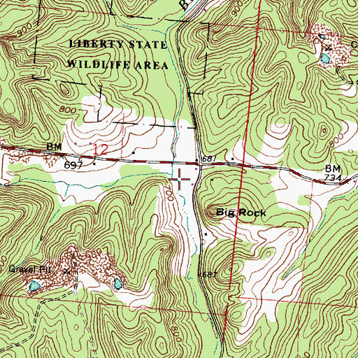 Topographic Map of Dry Run, OH