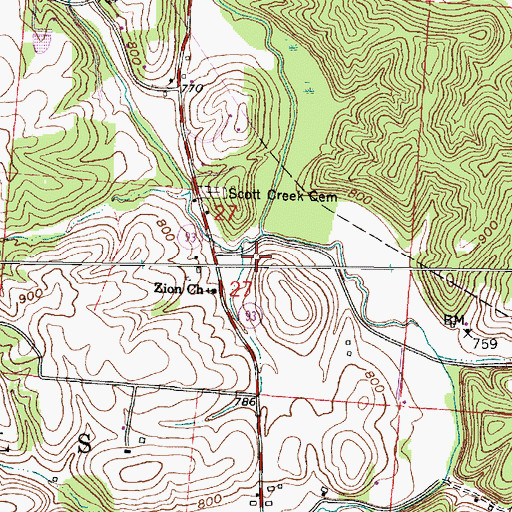 Topographic Map of Dry Run, OH