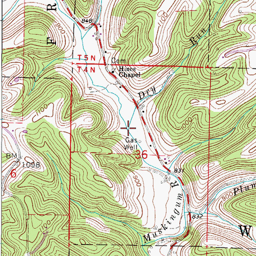Topographic Map of Dry Run, OH