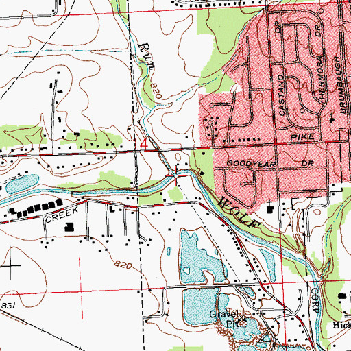 Topographic Map of Dry Run, OH
