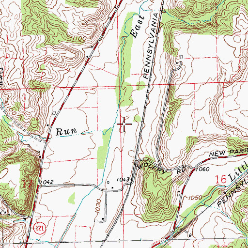 Topographic Map of Dry Run, OH