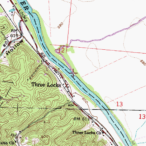 Topographic Map of Dry Run, OH