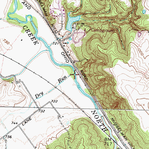 Topographic Map of Dry Run, OH