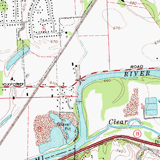 Topographic Map of Dry Run, OH