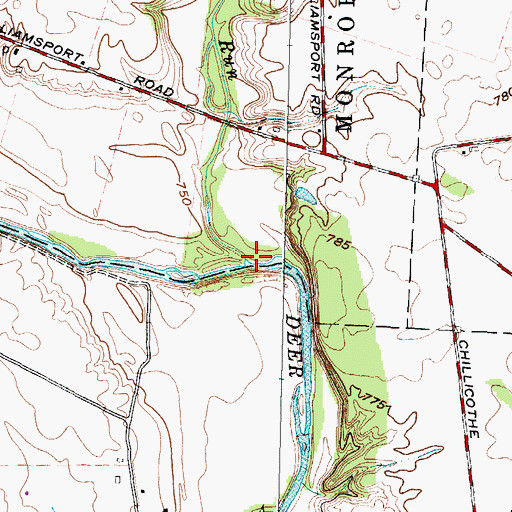 Topographic Map of Dry Run, OH