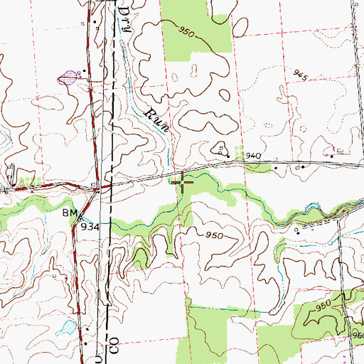 Topographic Map of Dry Run, OH