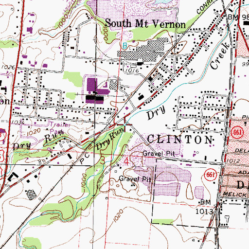 Topographic Map of Dry Run, OH