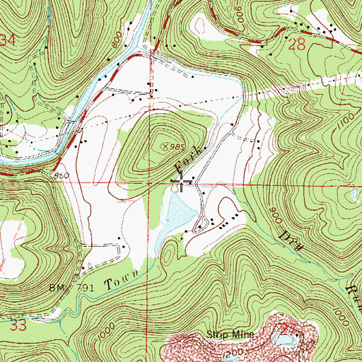 Topographic Map of Dry Run, OH