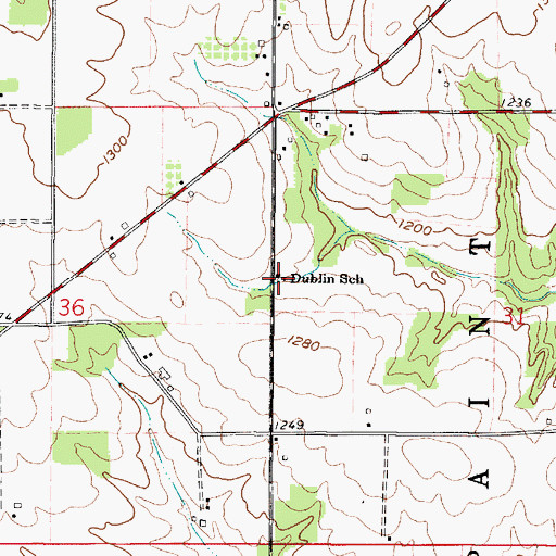 Topographic Map of Dublin School, OH