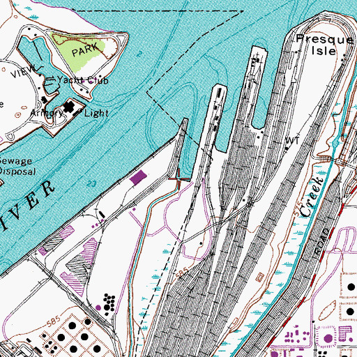 Topographic Map of Duck Creek, OH