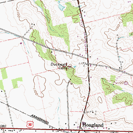 Topographic Map of Duckwall Cemetery, OH