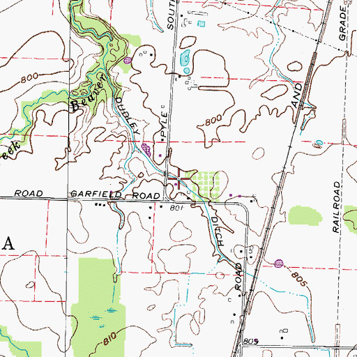 Topographic Map of Dudley Ditch, OH