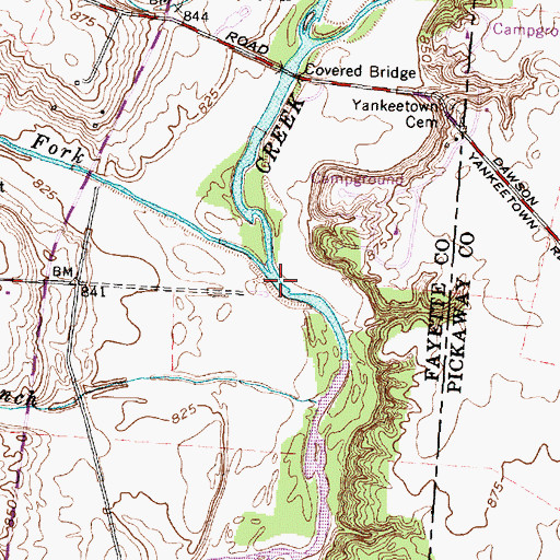 Topographic Map of Duffs Fork, OH