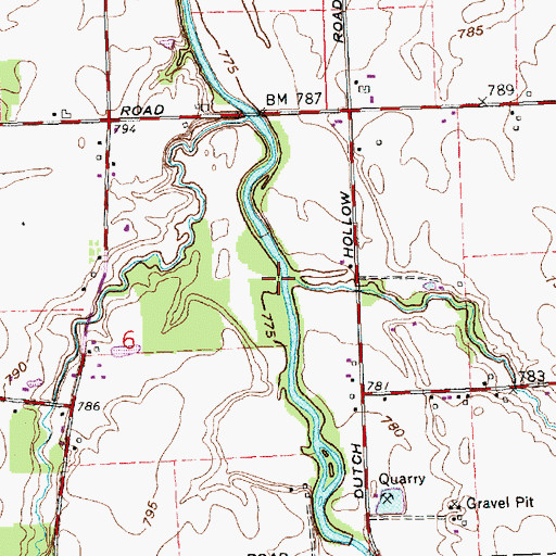 Topographic Map of Dug Run, OH