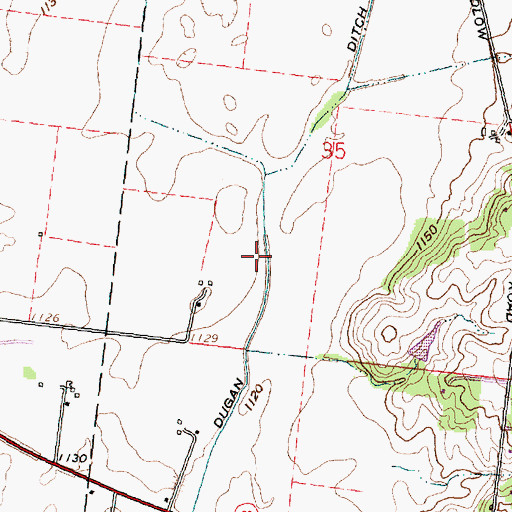 Topographic Map of Dugan Ditch, OH