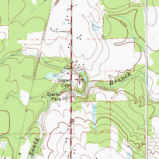 Topographic Map of Dugan Cemetery, OH