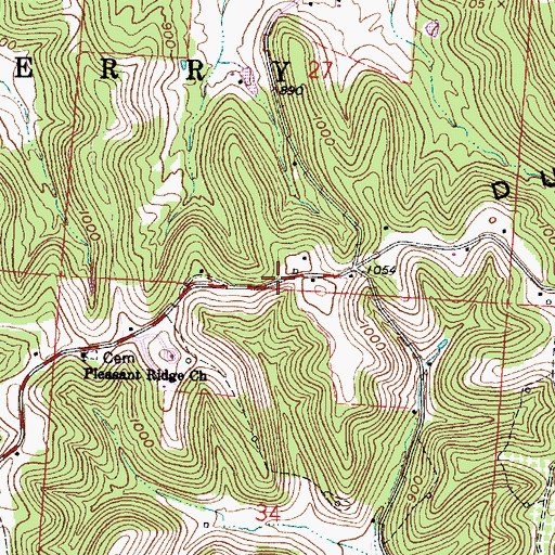 Topographic Map of Dumm Ridge, OH