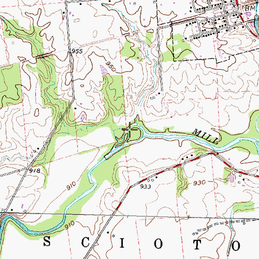 Topographic Map of Dun Run, OH